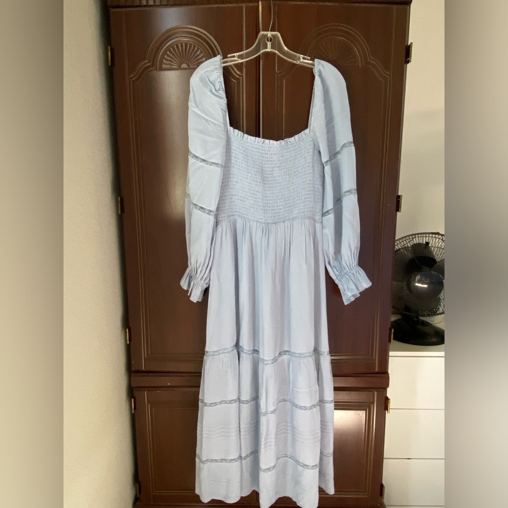 Reformation baby blue long sleeve jersey dress
